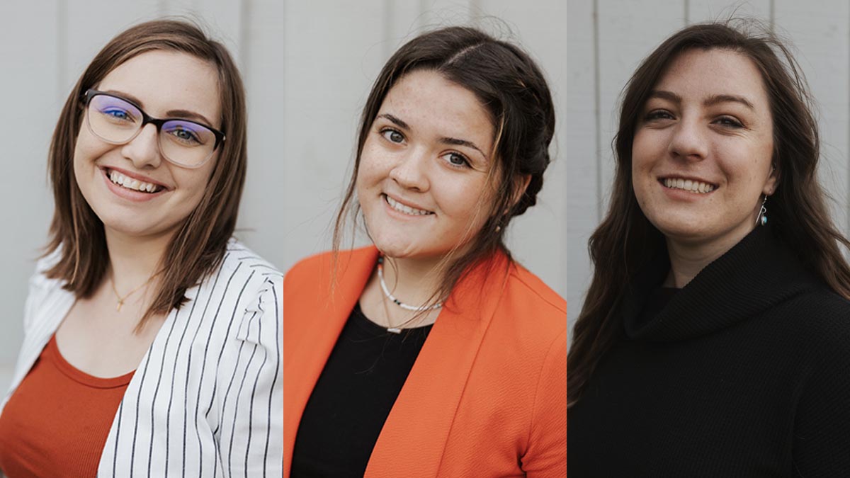 Three portraits of women