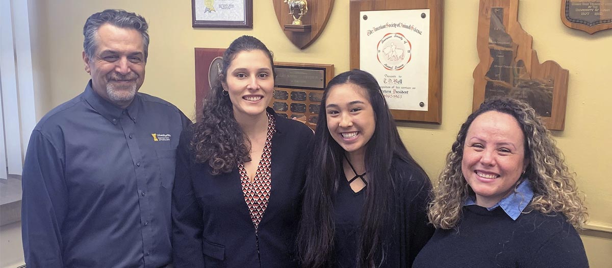 L-R — Professor Pedram Rezamand; research scientists Bruna Calvo Agustinho, Avalyn Creaser and Lucelia de Moura Pereira.