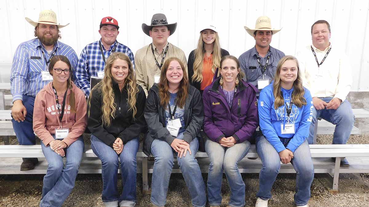 Back row – L-R: Brett Loertscher (Arimo); Merritt Philps (Challis); Wyatt Wootan (King Hill); Autumn Gilbert (Boise); Hunter Hesselgesser (Pocatello); Tyler Zollinger (Mackay). Front row – L-R: Mckinzie Smith (Snowville, Utah); Sage Wootan (King Hill); Hannah Briggs (Newdale); Kelsey Broadie (Moore); Aryiah Burnett (Shelley).