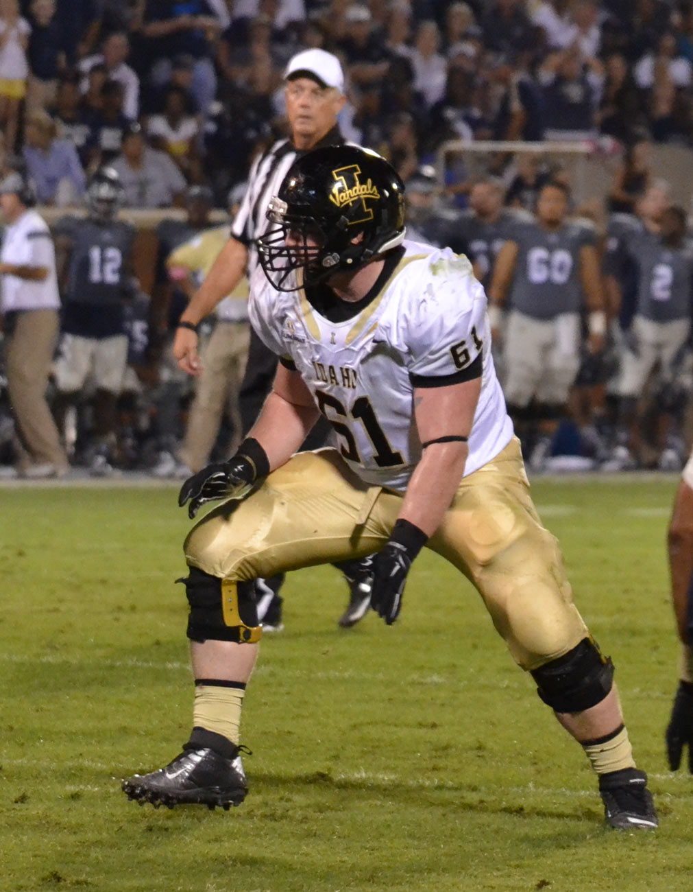 Steven Matlock on the field of the Kibbie Dome.
