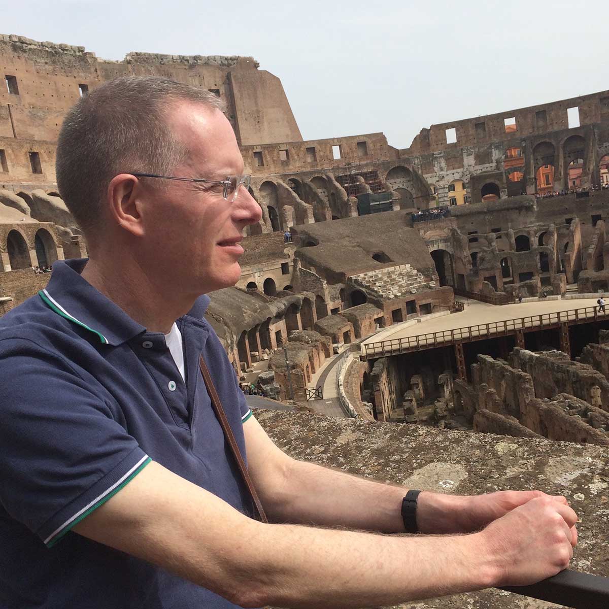 Sean Quinlan at the Coliseum in Rome, Italy