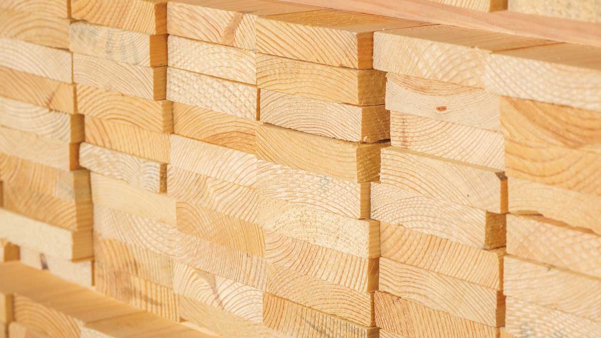 a stack of wood products