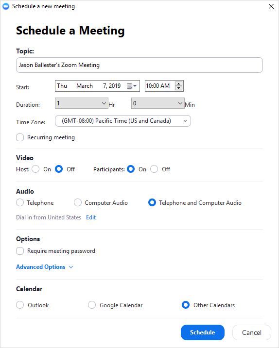 zoom meeting schedule