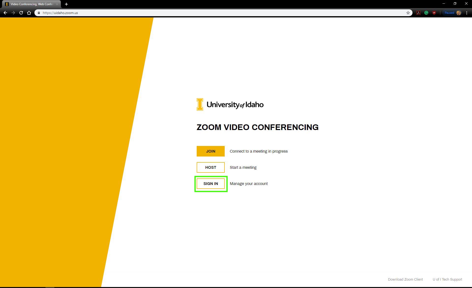 zoom sign in page