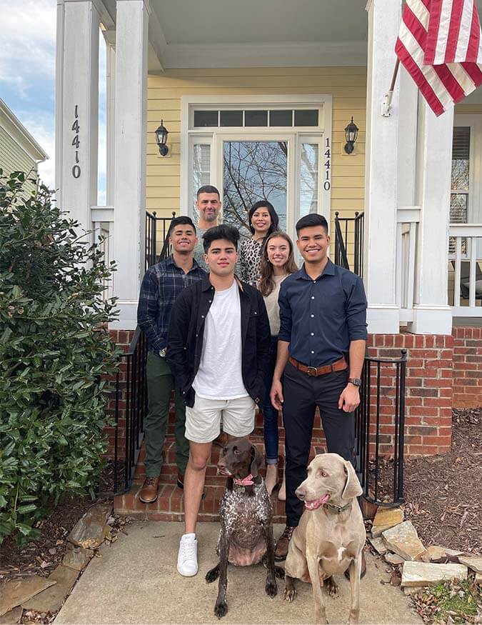 Joshua Figueredo with his family.