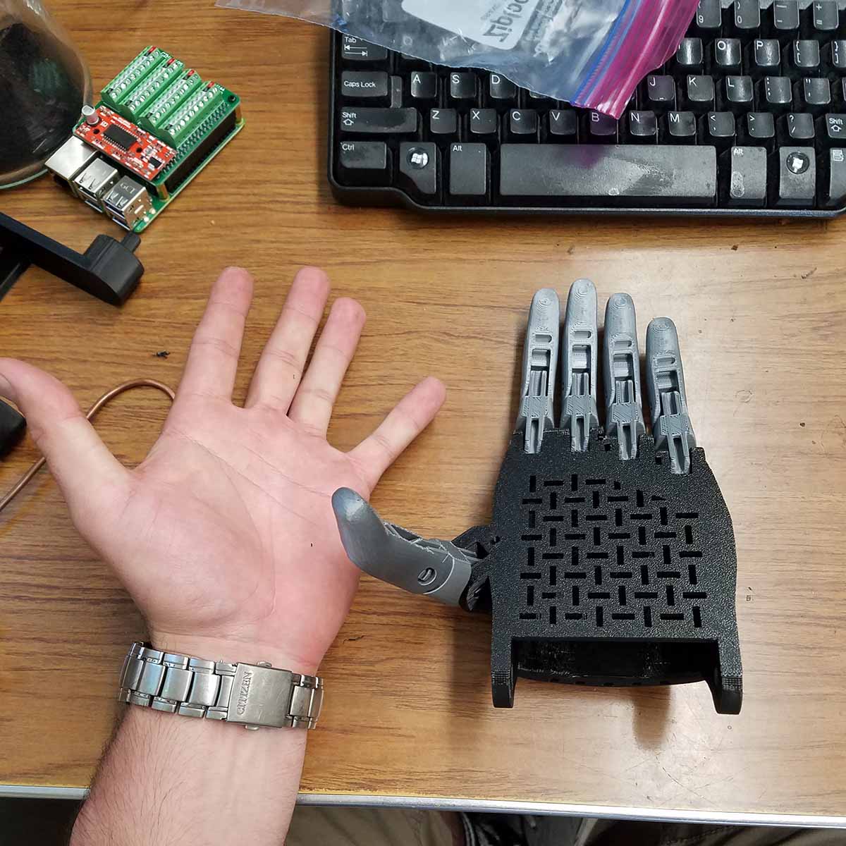 Pieces are held together using 3D printed pins.