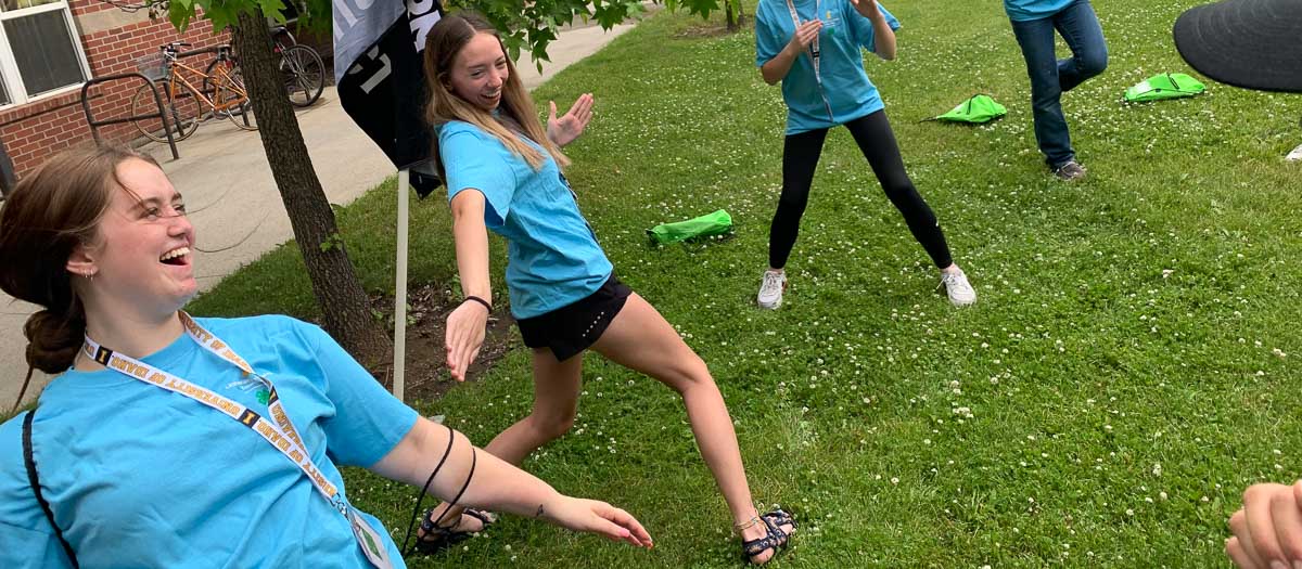 Youth participate in outdoor fitness
