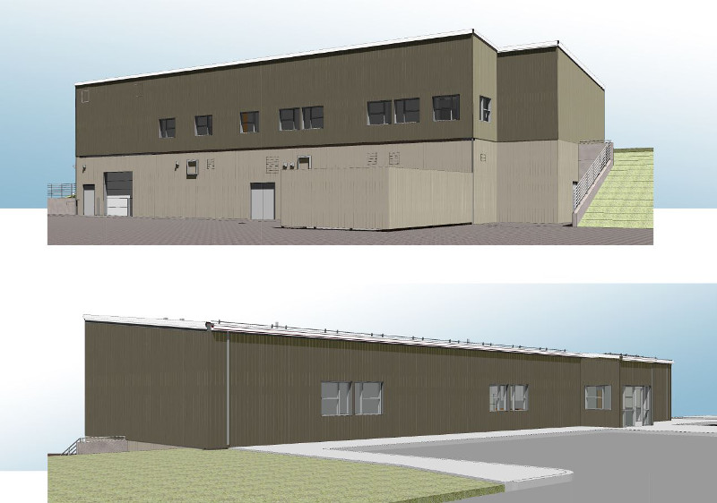 The two-story, rectangular ARI facility